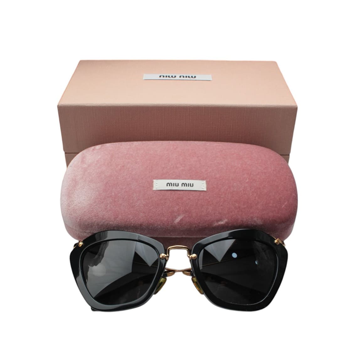 미우미우 블랙 캣아이 금장 선글라스 상품이미지5