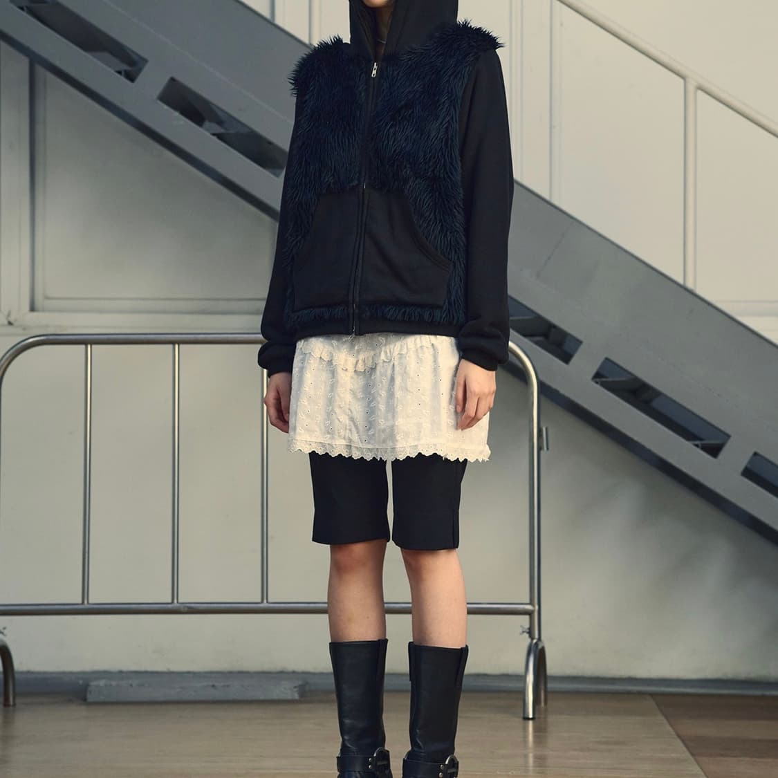 (새상품) 나이스고스트클럽 퍼 후드집업 상품이미지2