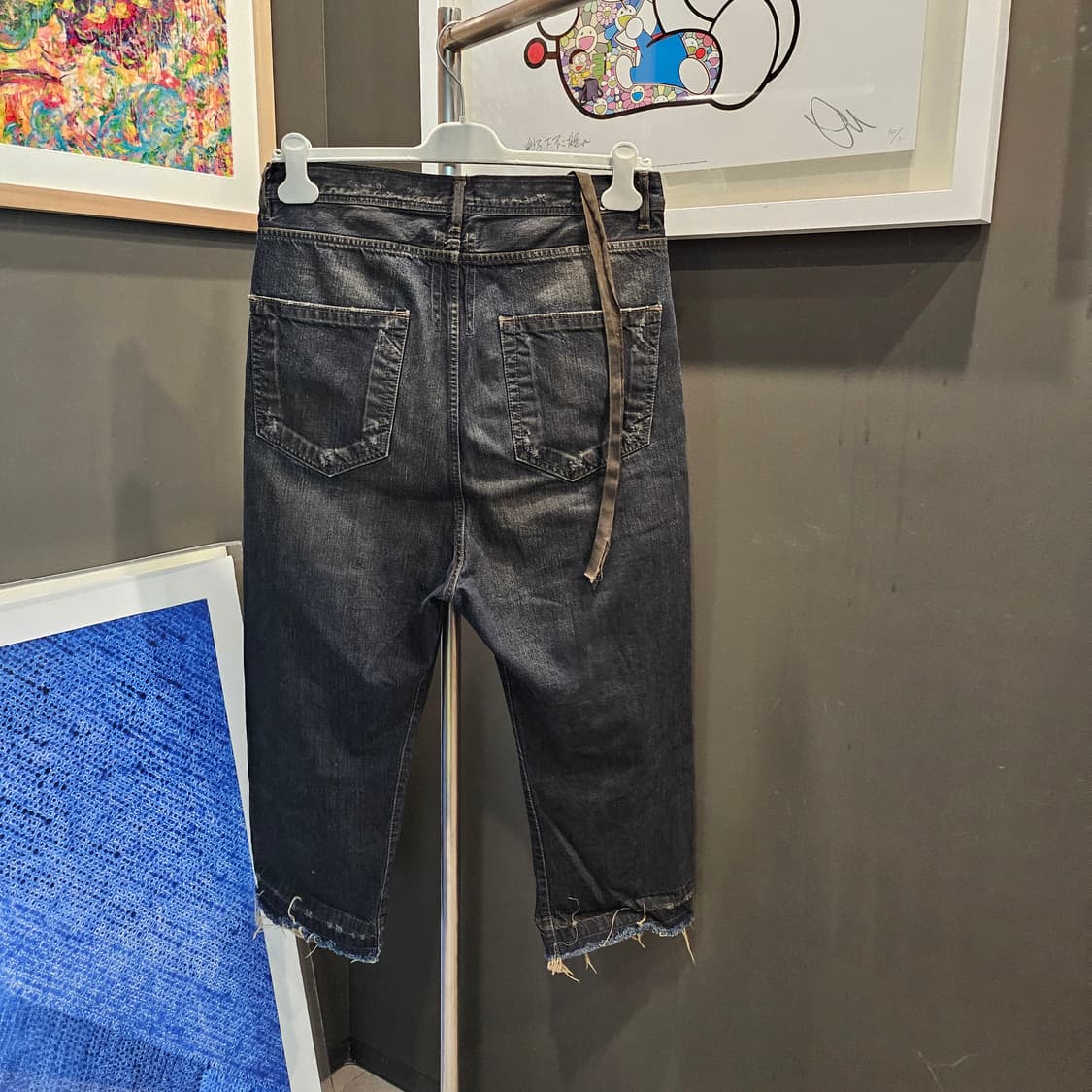 릭오웬스 스트랩 더티워싱 아카이브 데님 팬츠 상품이미지3