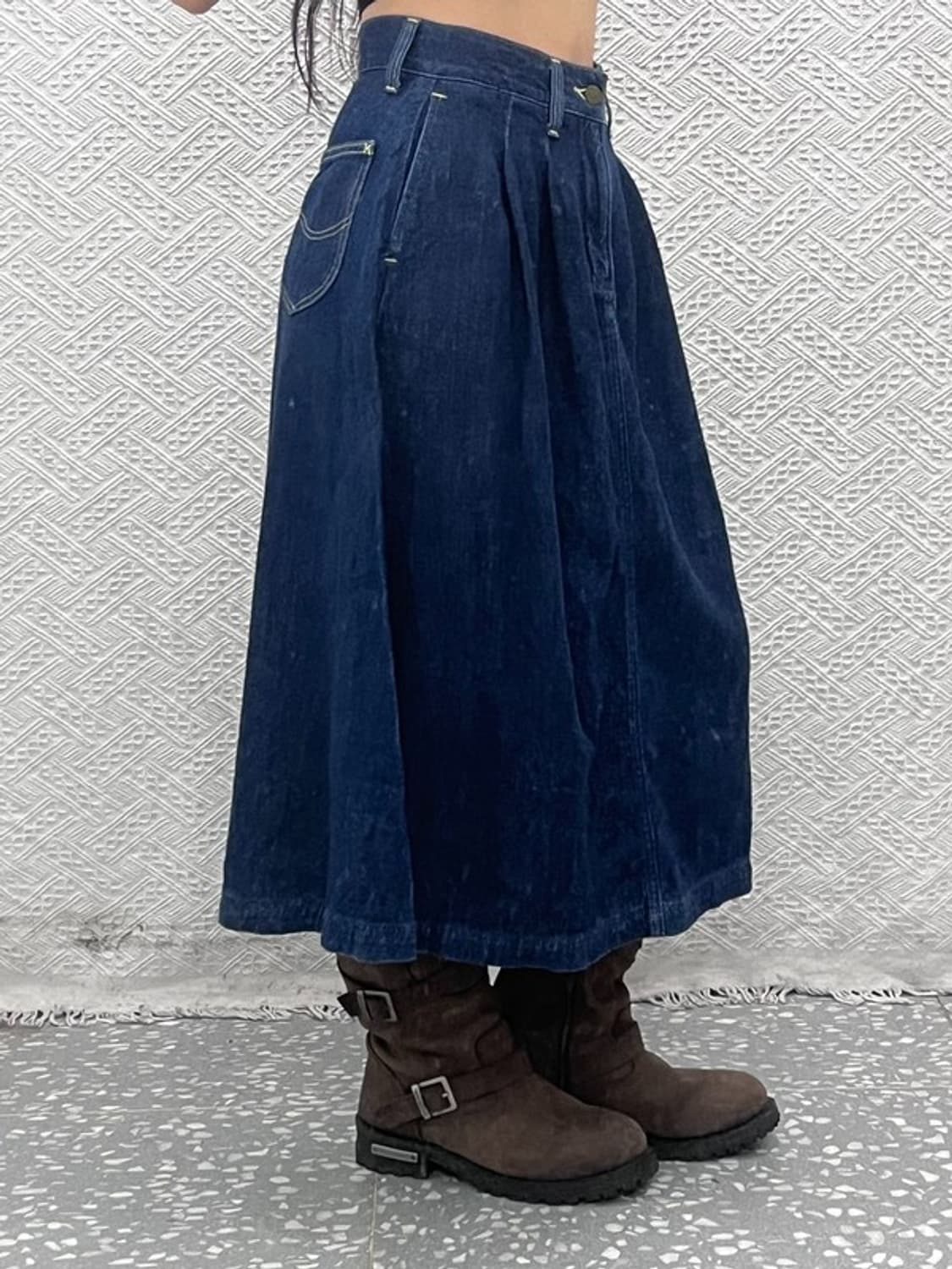 LEE 리 캐주얼 빈티지 모리 플레어 데님 롱스커트 S C10807 상품이미지2