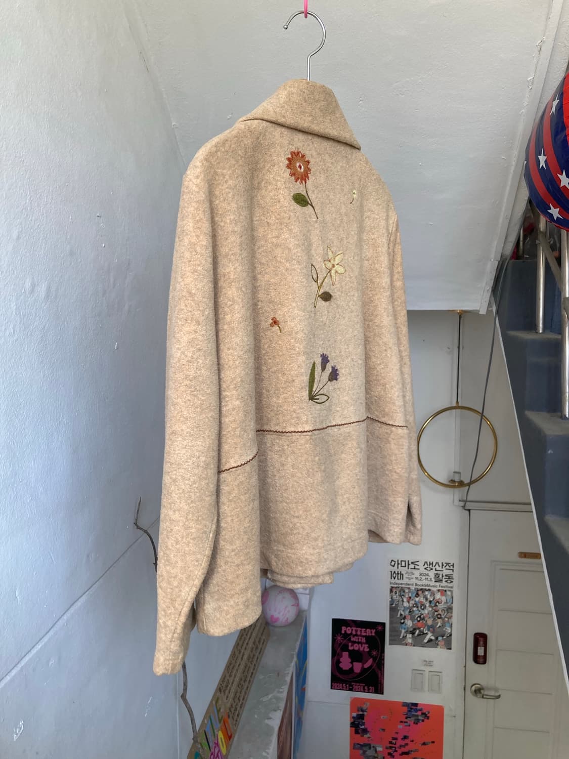 모리걸 자수 디테일 숏코트 상품이미지7