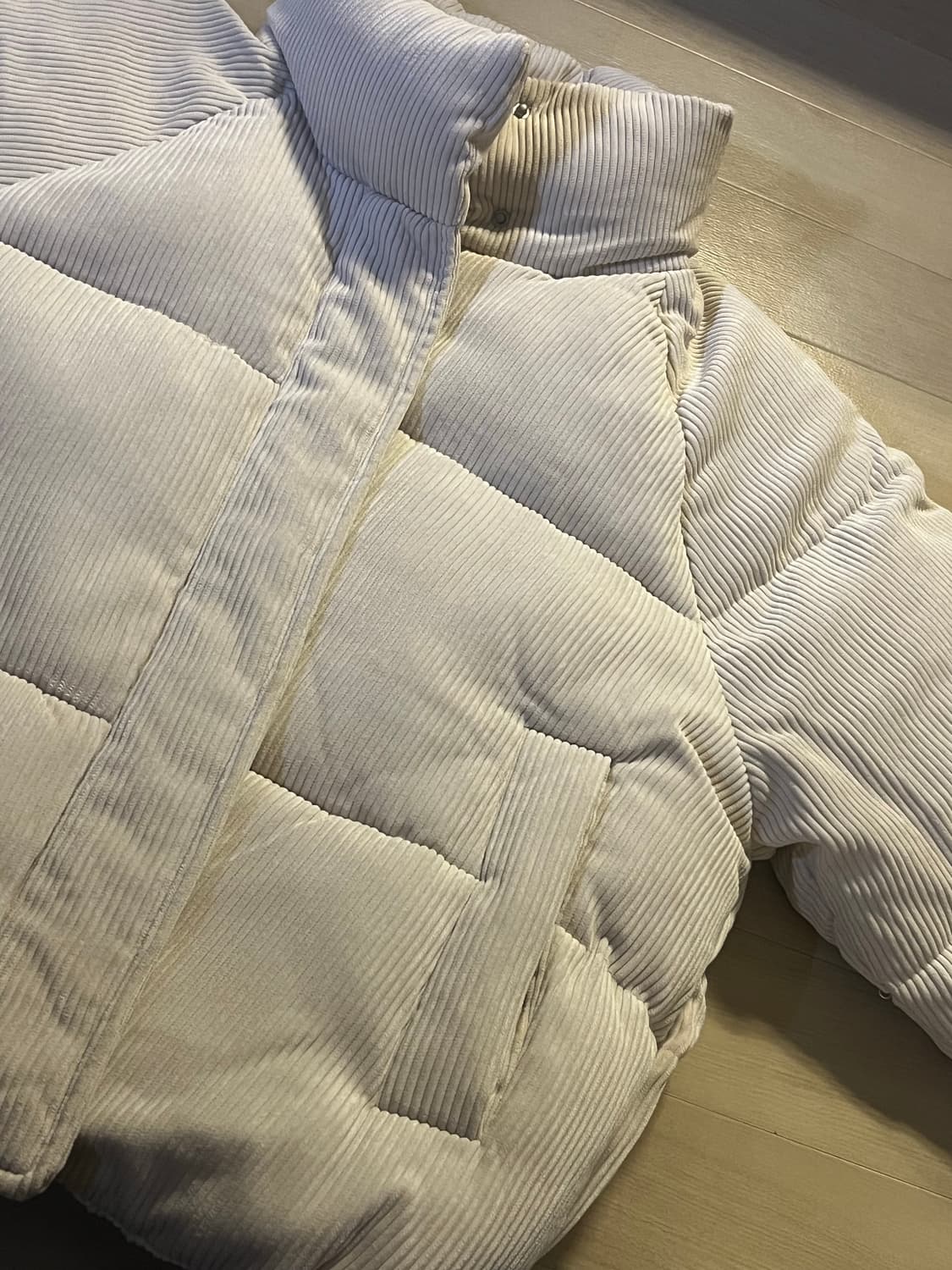 스파오 코듀로이 숏패딩 아이보리 S 상품이미지3