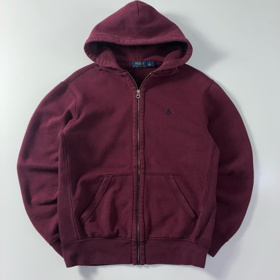 Polo  폴로 랄프로렌 자수 코튼 버건디 후드집업  상품이미지1