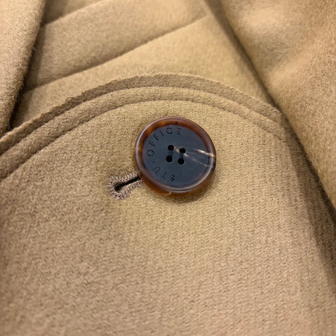 [M] STU 카멜 패치 더블 코트 새상품 C472 상품이미지4