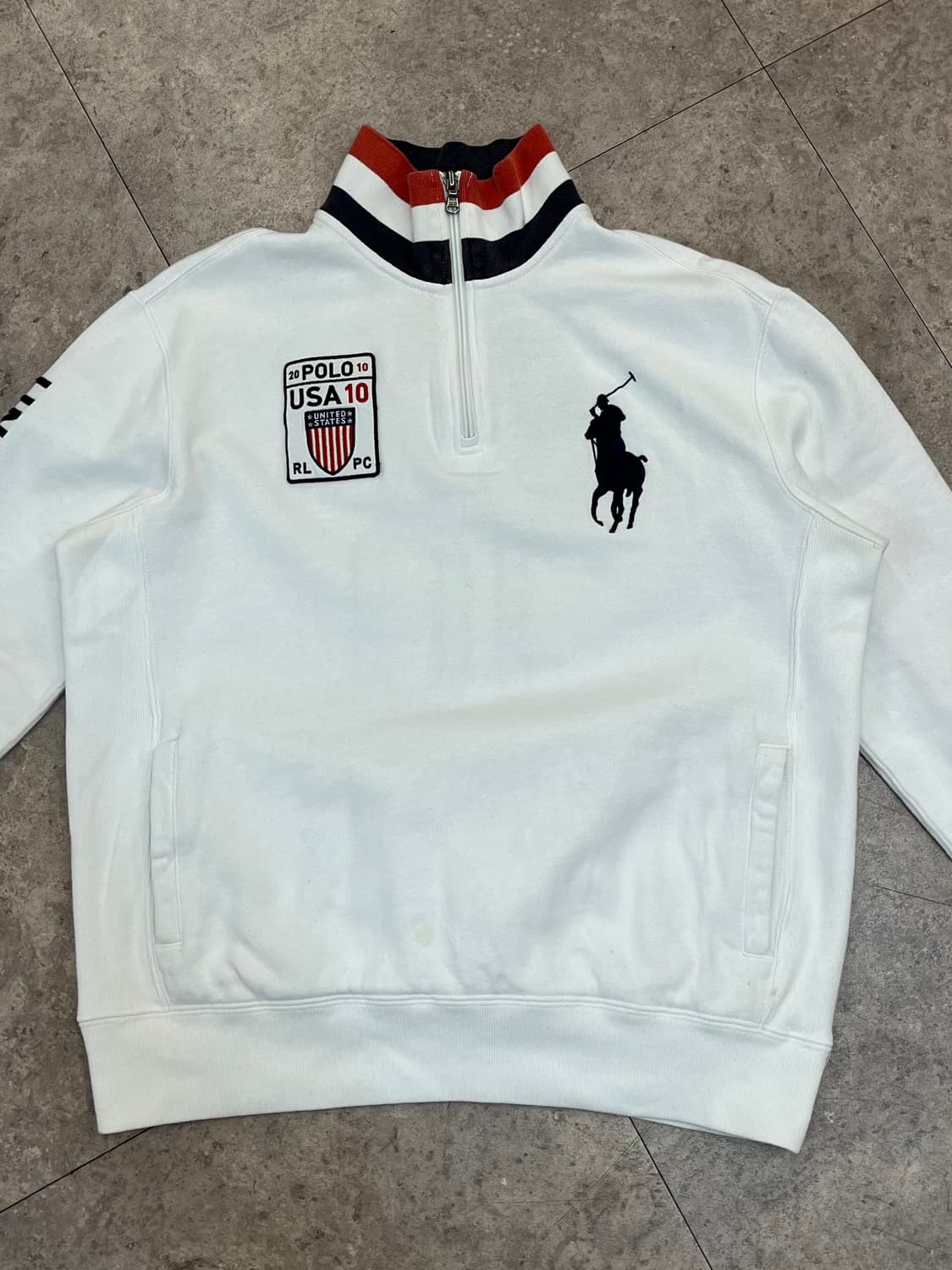 폴로 랄프로렌 USA 빅포니 반집업 맨투맨 화이트  L #csz2684 상품이미지4