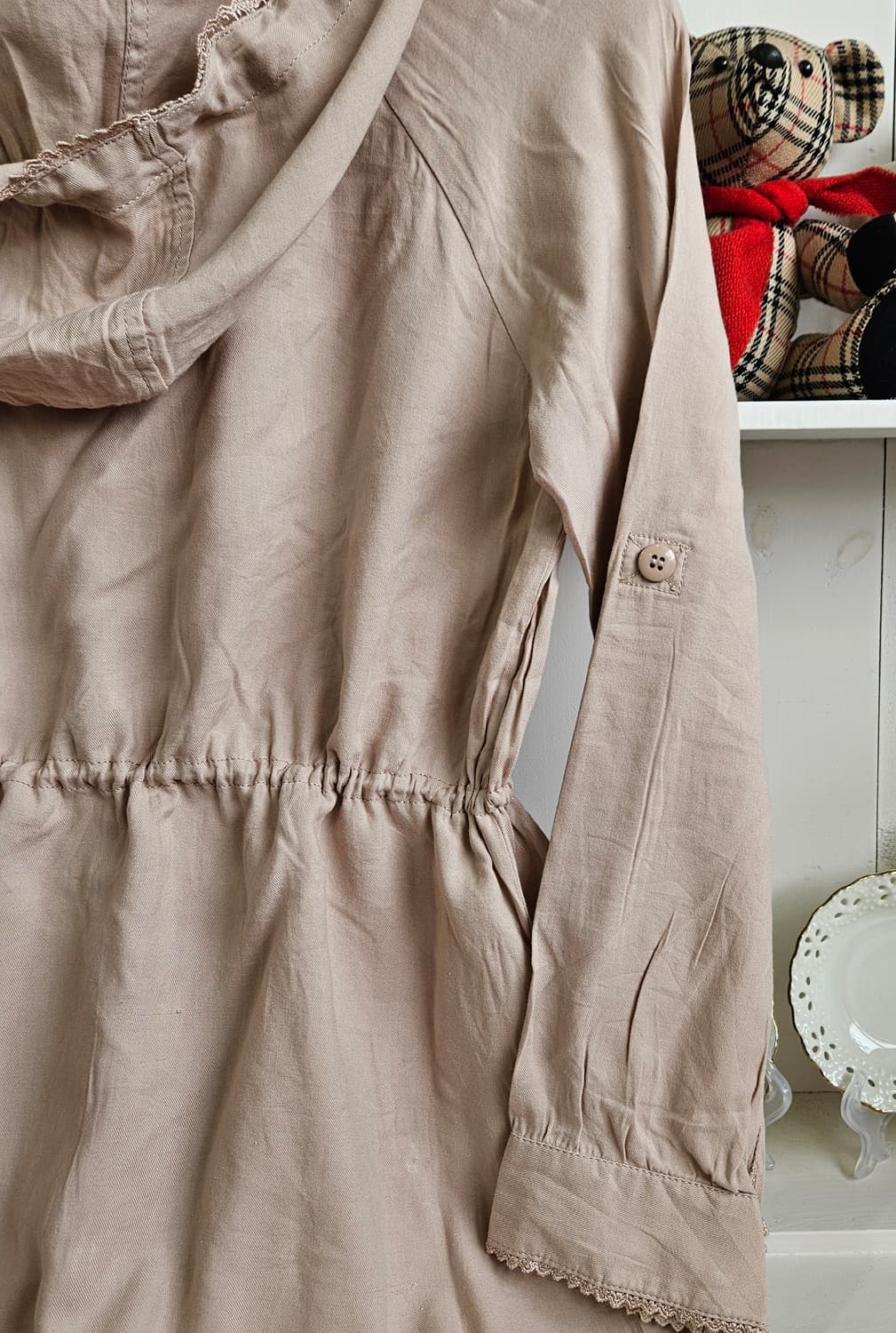 엑시즈팜(Axes Femme) 레이스 레이어드 후드 코트 상품이미지6