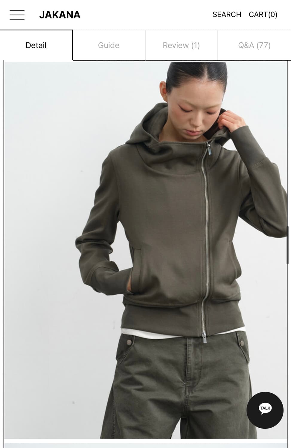 jakana(자카나) 후드집업 카키 s 상품이미지2