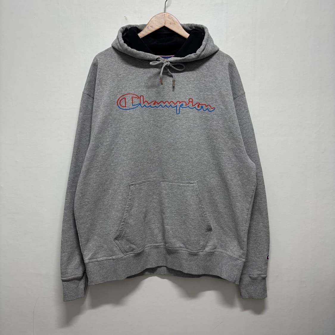 챔피온 그레이 빅로고 후드티 상품이미지1