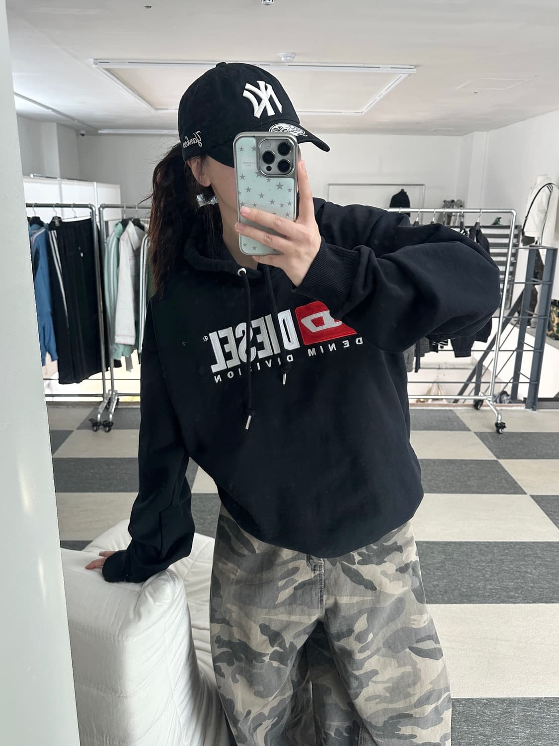 디젤 S 박스트 DIV 후드 티셔츠  상품이미지10