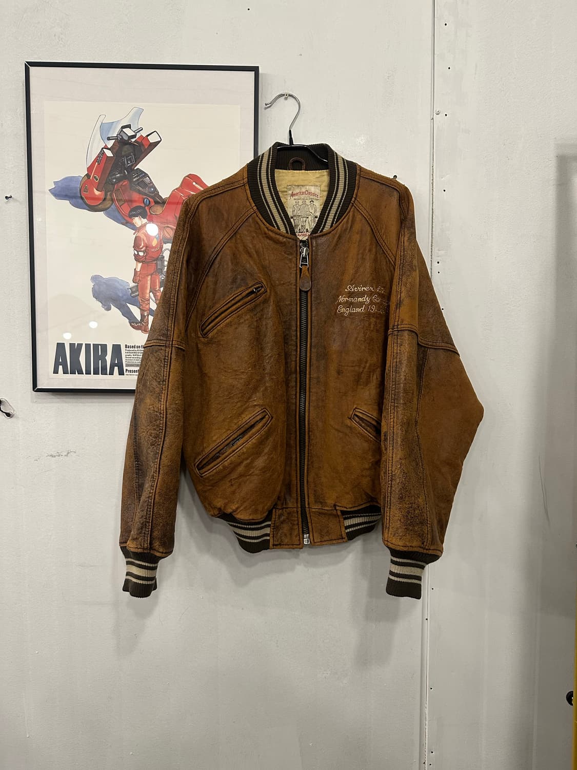 S)아비렉스 레더 아이콘 봄버 자켓 상품이미지1