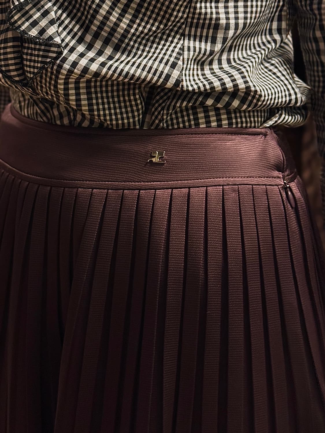 25-26inch ) Courreges Pleated Lace Skirt 상품이미지5