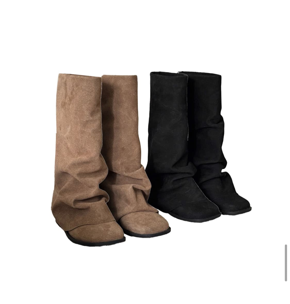 디에어타운 블랙 스웨이드 롱 부츠 상품이미지2