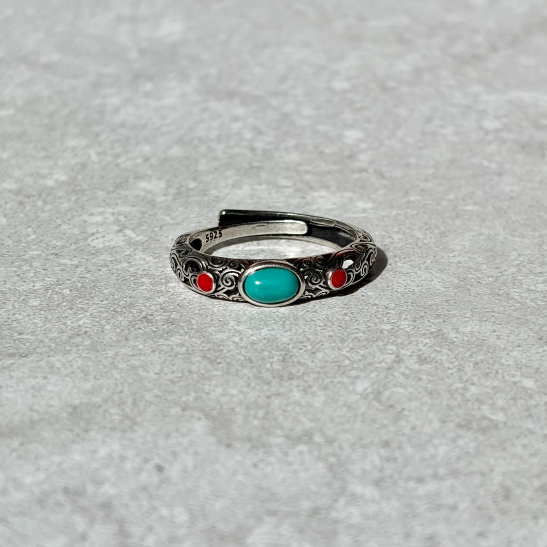 Oribell 에스닉 스톤 925실버 오픈링 반지 상품이미지3