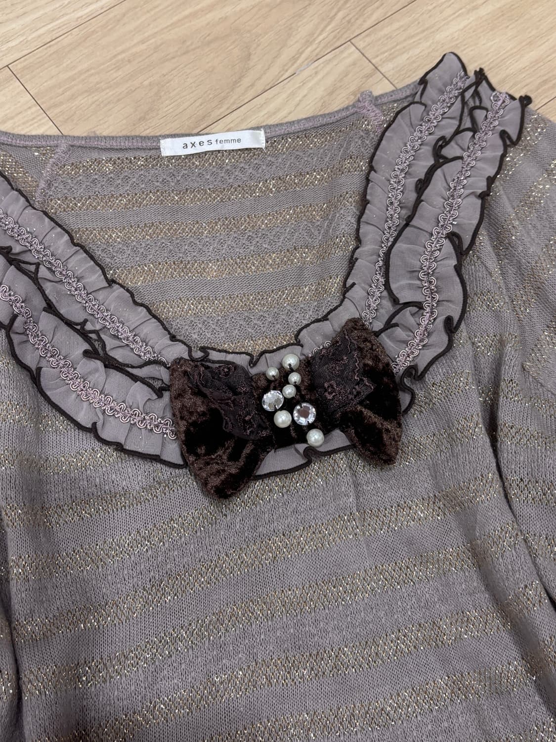 액시즈팜 히메초코갸루 리본니트 상품이미지2