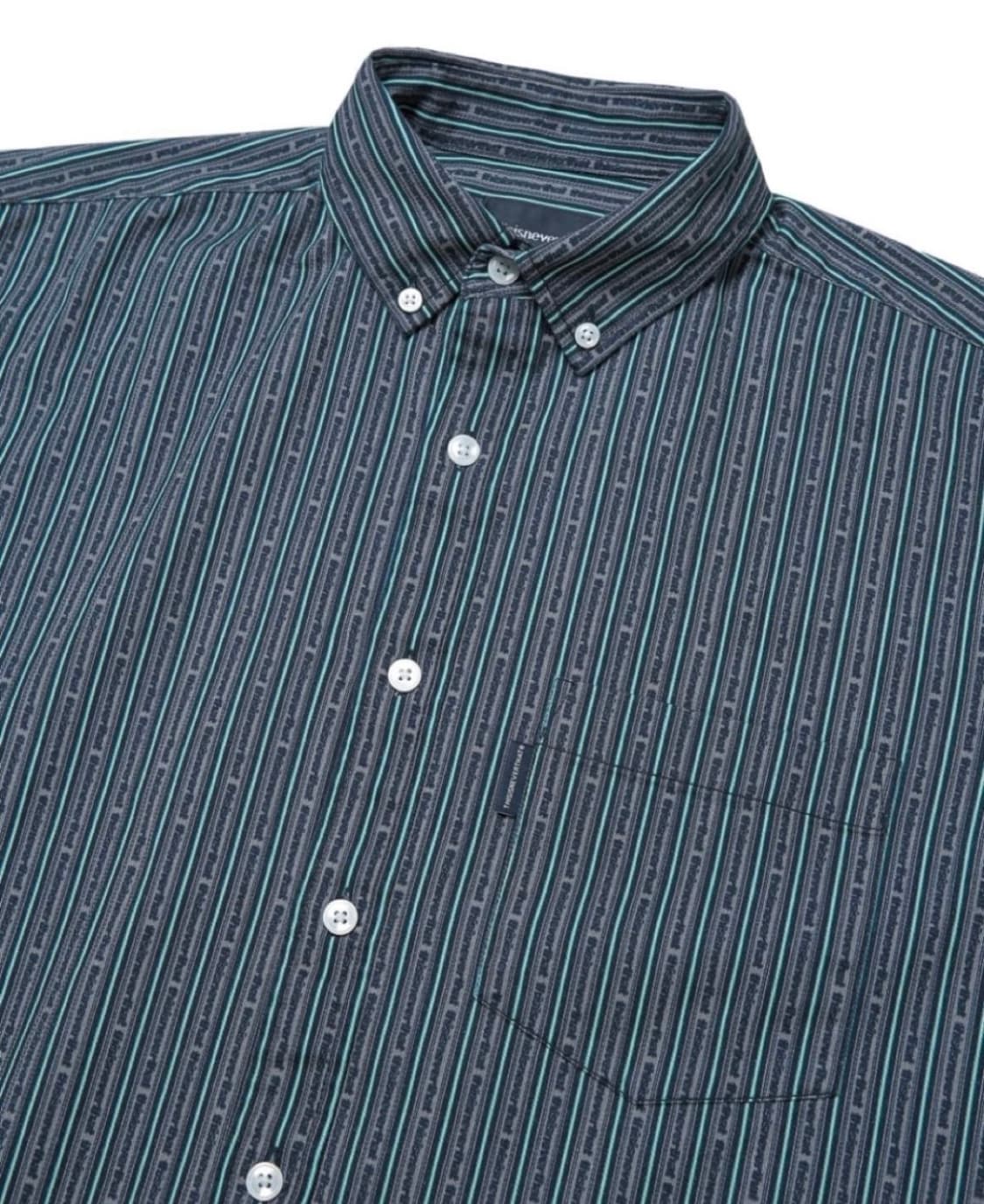 디스이즈네버댓 Logo Stripe Shirt Navy/Grey 상품이미지5