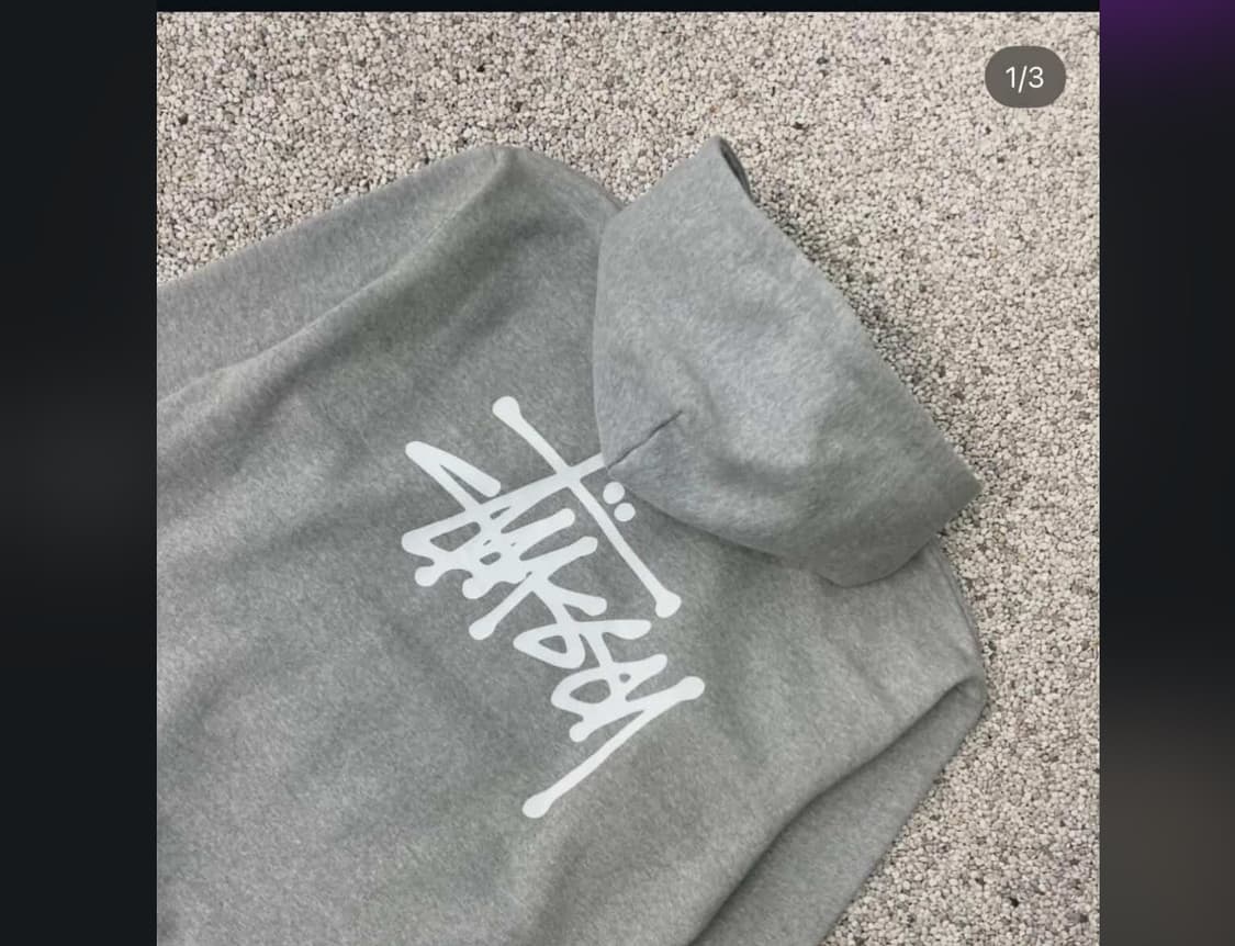 스투시 그레이 후드티 상품이미지1