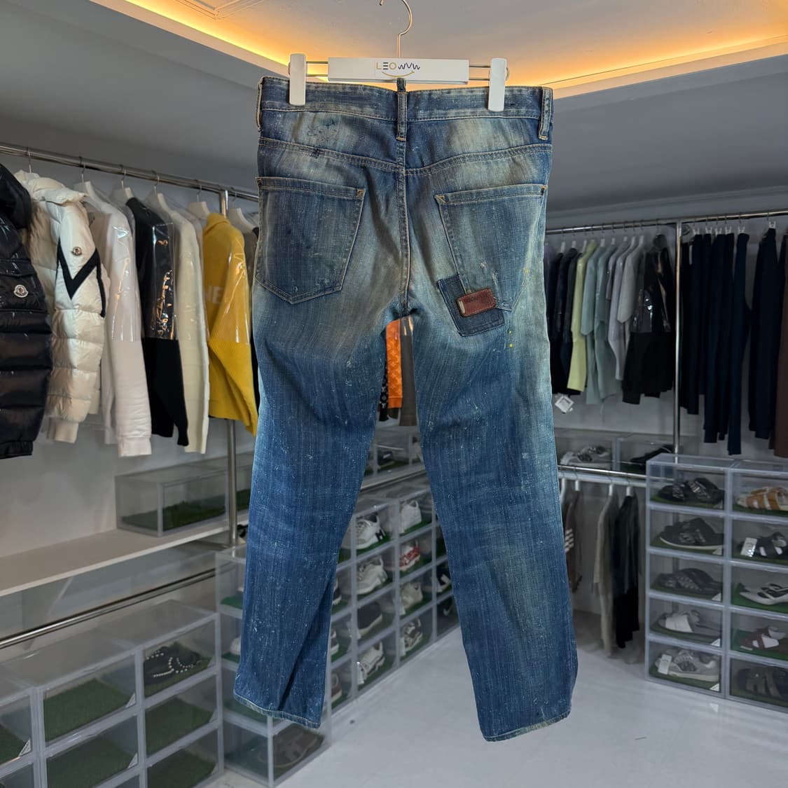 디스퀘어드 레더패치 쿨가이 멀티페인팅 데님 팬츠 상품이미지2