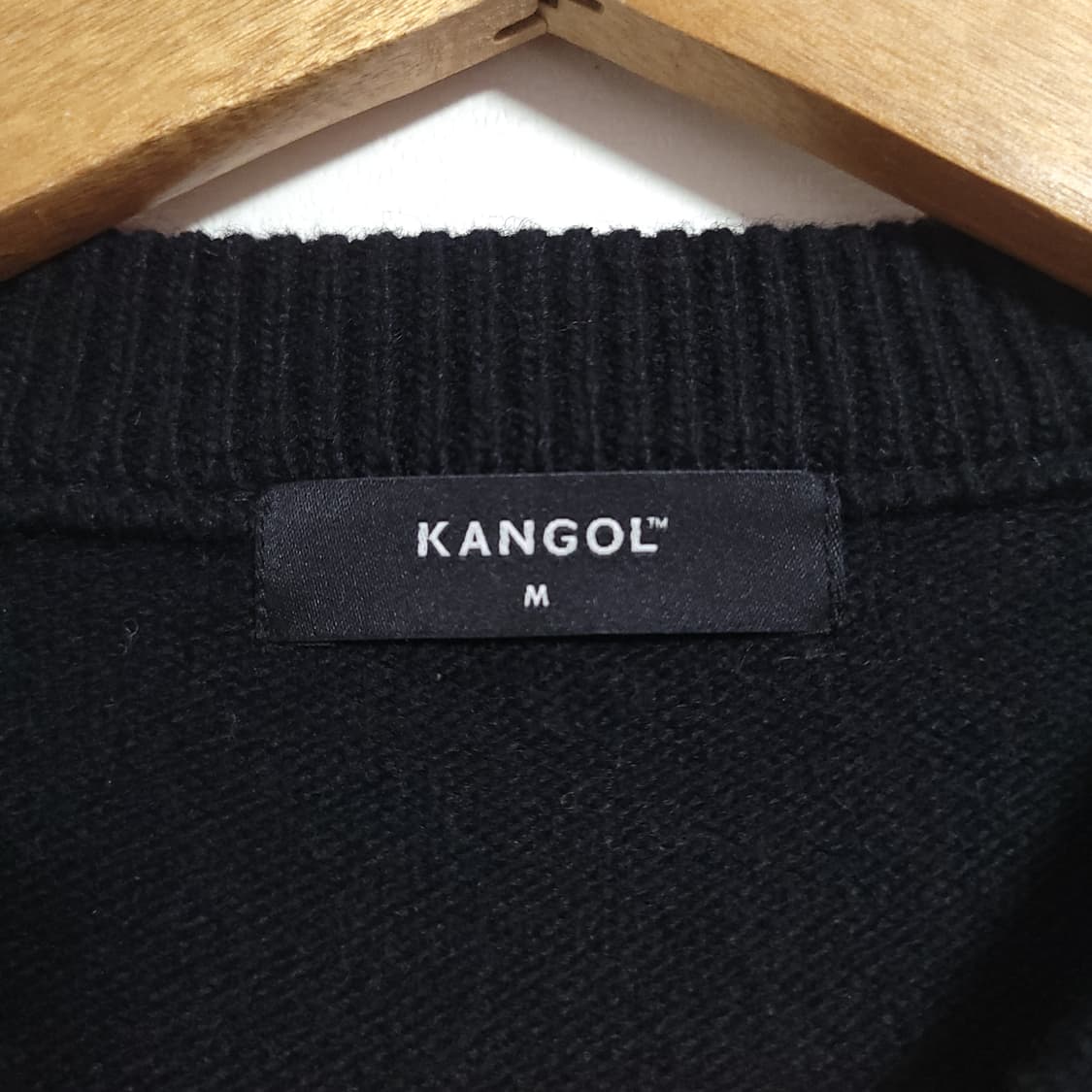 (M) KANGOL 캉골 블랙 울 가디건 상품이미지3