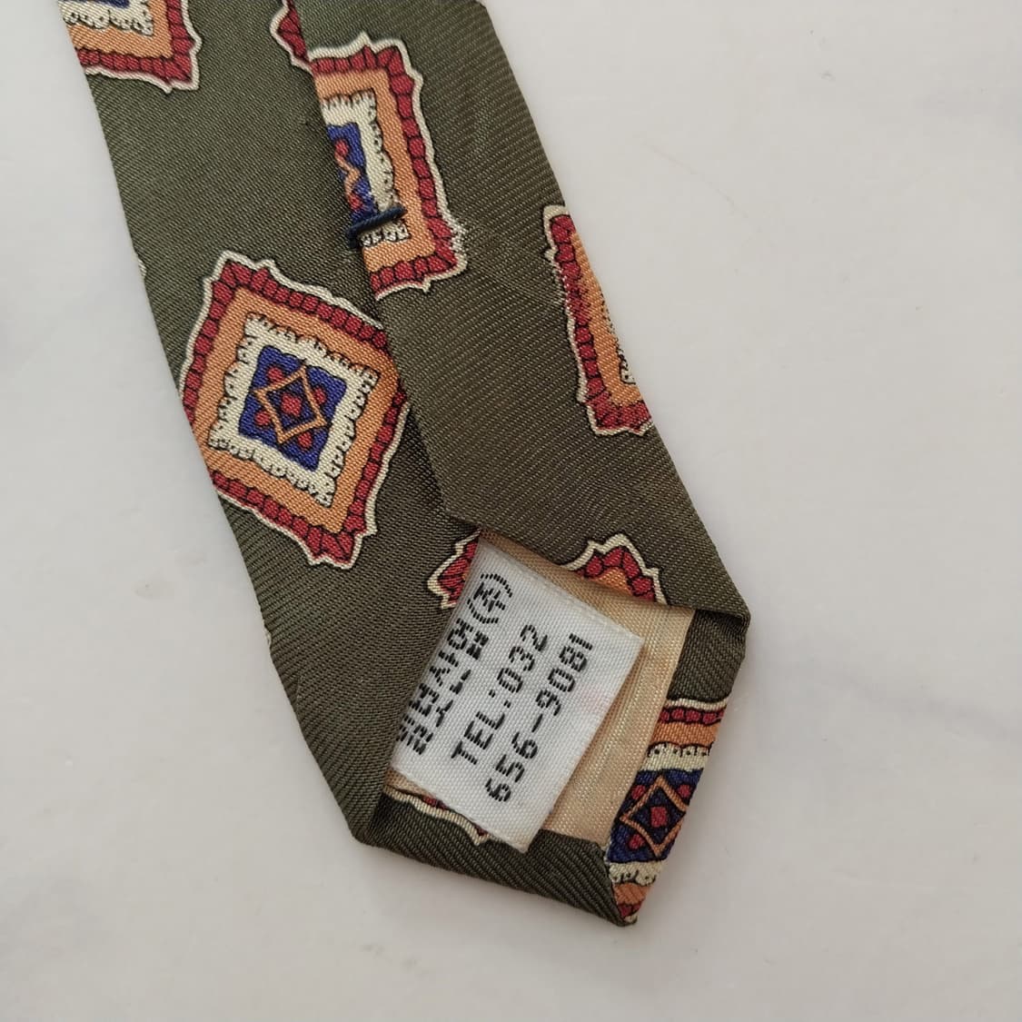 피에르 발망 실크 그린 패턴 넥타이 9.7cm A등급 K1671
 상품이미지10