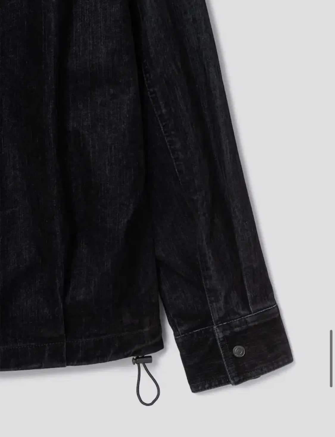 (48) 준지 25FW 슬럽벨벳 데님 코치 셔츠 자켓 - 블랙 상품이미지7
