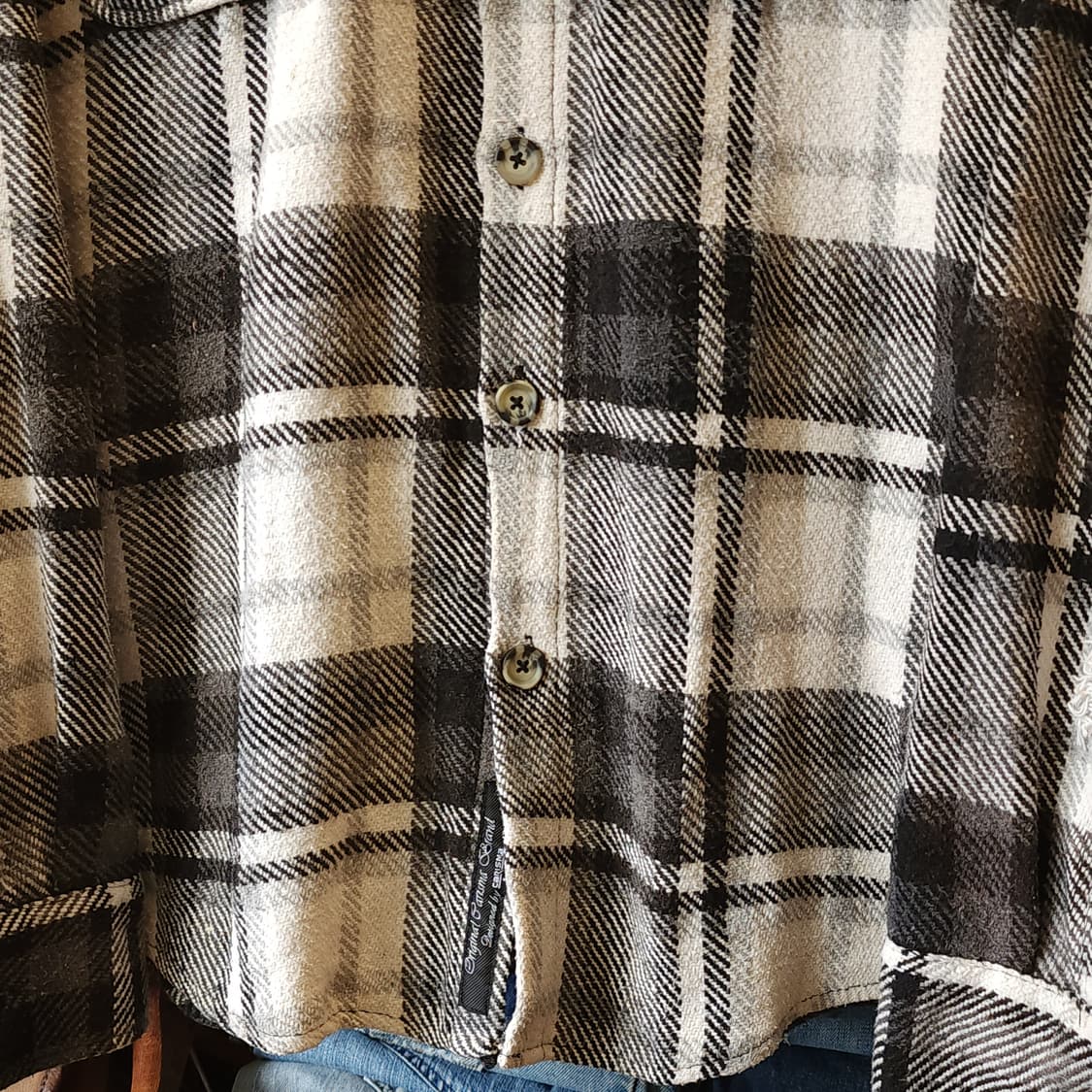 90s 아메리칸 빈티지 체크셔츠 헤비 플란넬 워크셔츠 블루 xl 상품이미지6