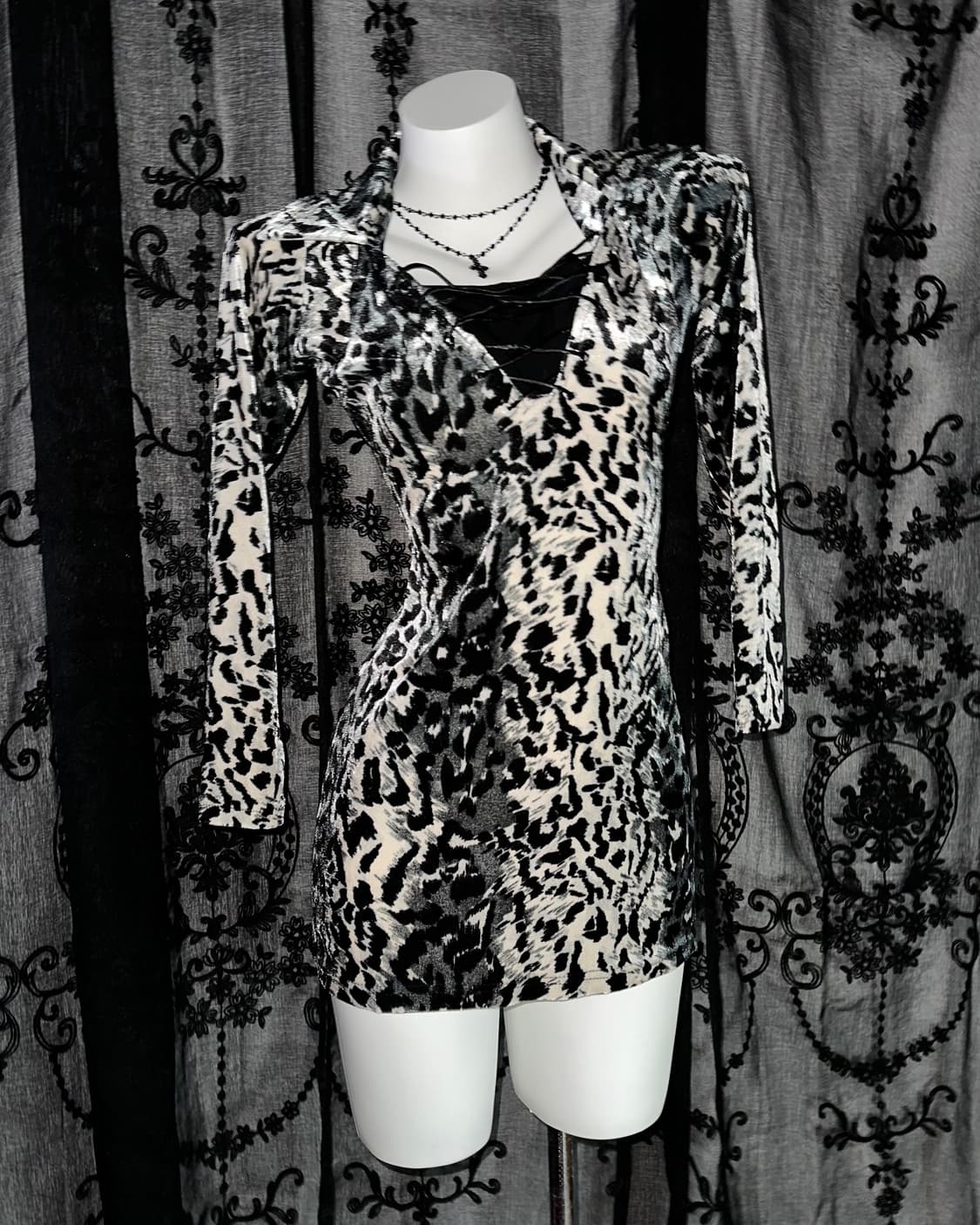 Gyaru leopard print dress 상품이미지1