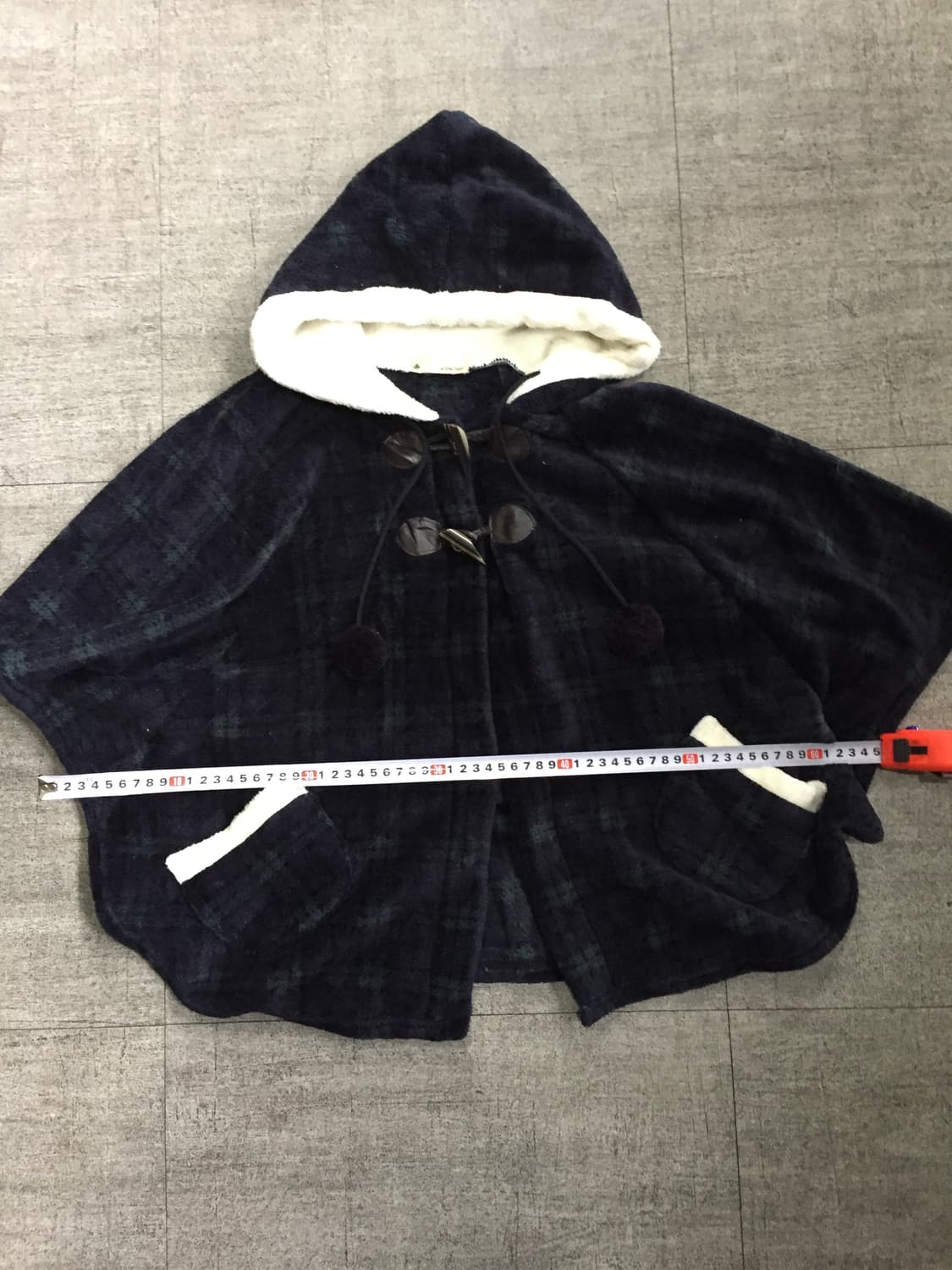 일본빈티지 Naplefeel 하구미모리걸 라떼갸루 폼폼 후드케이프자켓 상품이미지3