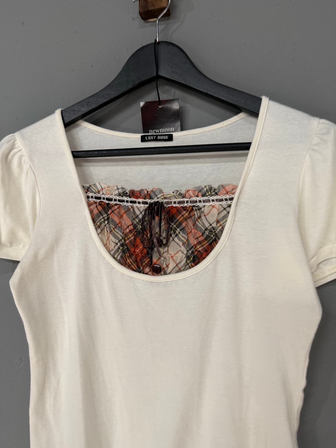 lest lose check pattern layered top 상품이미지6