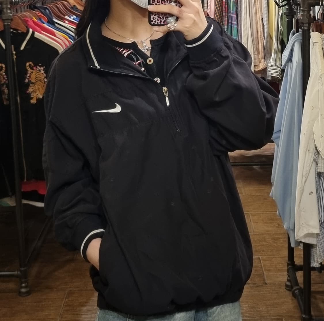 [Hi] nike 나이키 반집업 웜업 블랙 상품이미지2