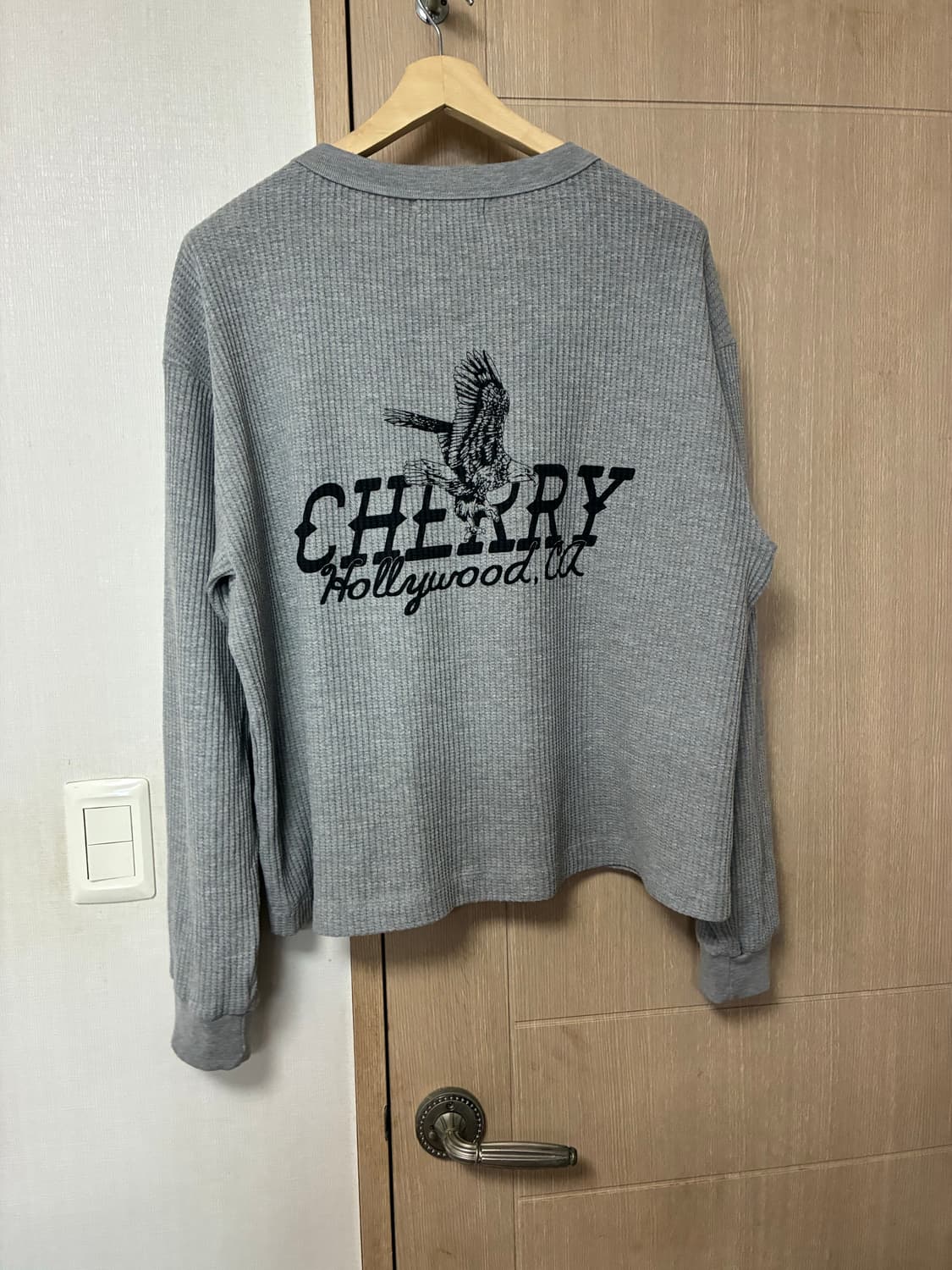 [L]cherry la 와플티셔츠 그레이 상품이미지2