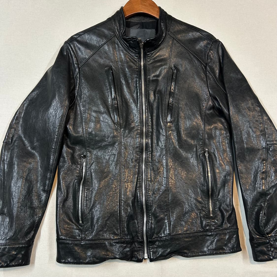 M) AND Z 앤드지 싱글 라이더 양가죽 램스킨 레더 자켓 상품이미지2