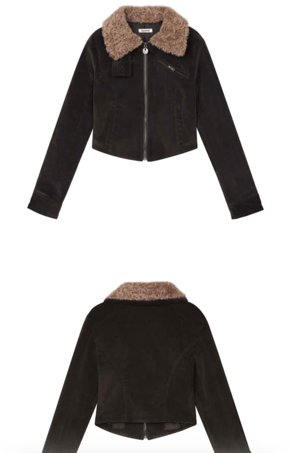 (새상품) (택있음) 비데블 골덴 퍼자켓 브라운 상품이미지4