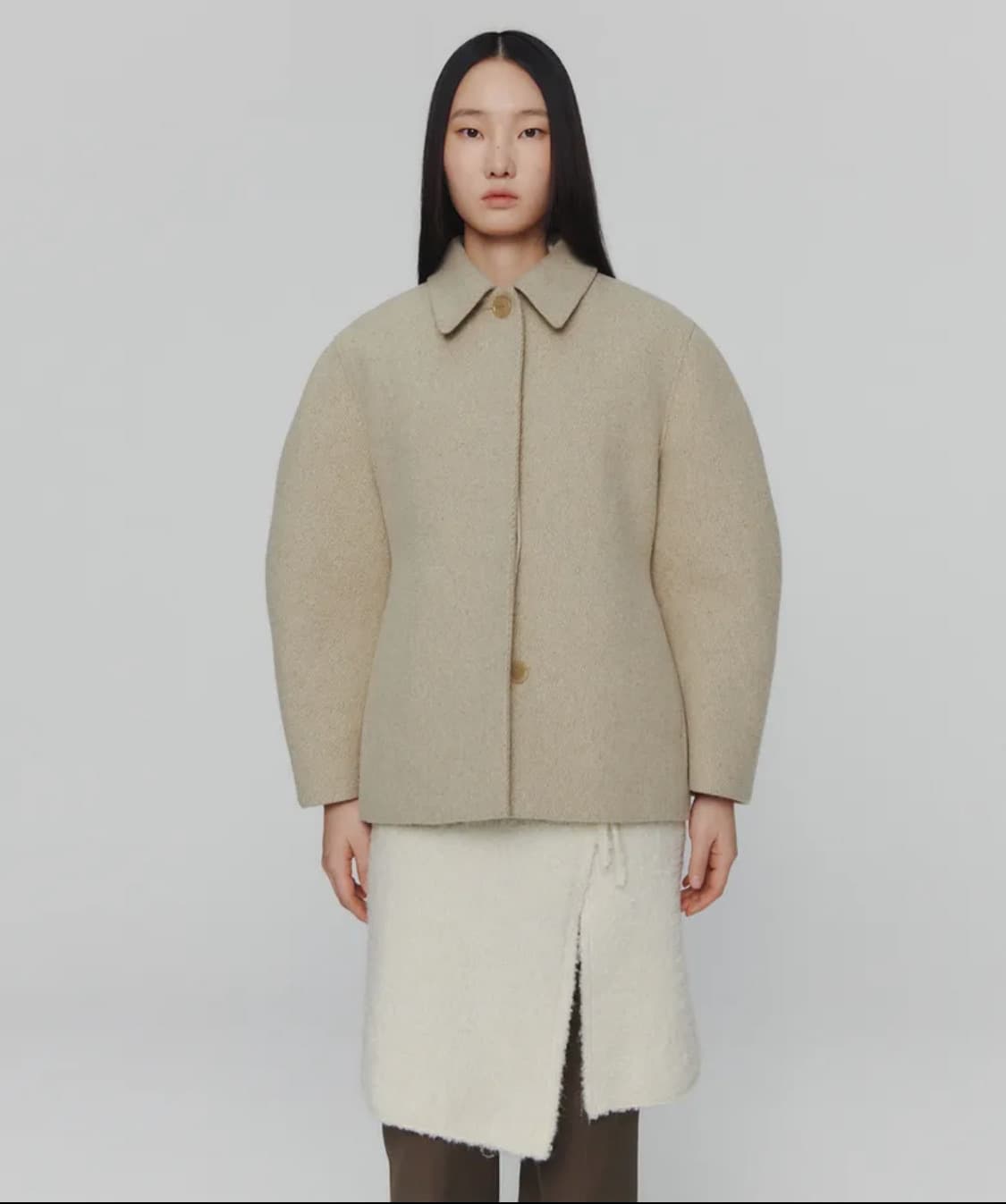 HOURGLASS HALF COAT_BEIGE 상품이미지1