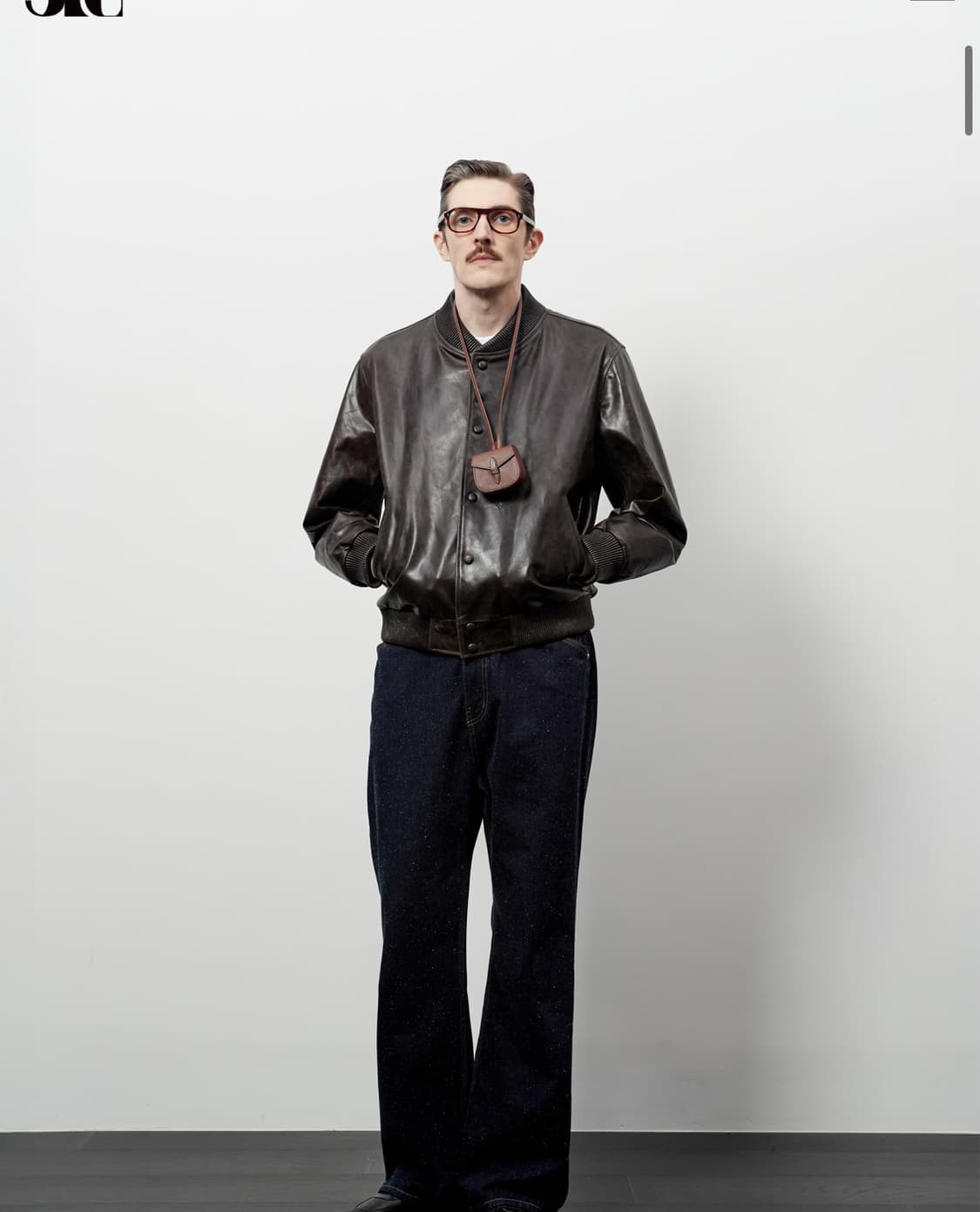 Stu에스티유 스템프 램 스킨 레더 자켓 브라운 상품이미지3