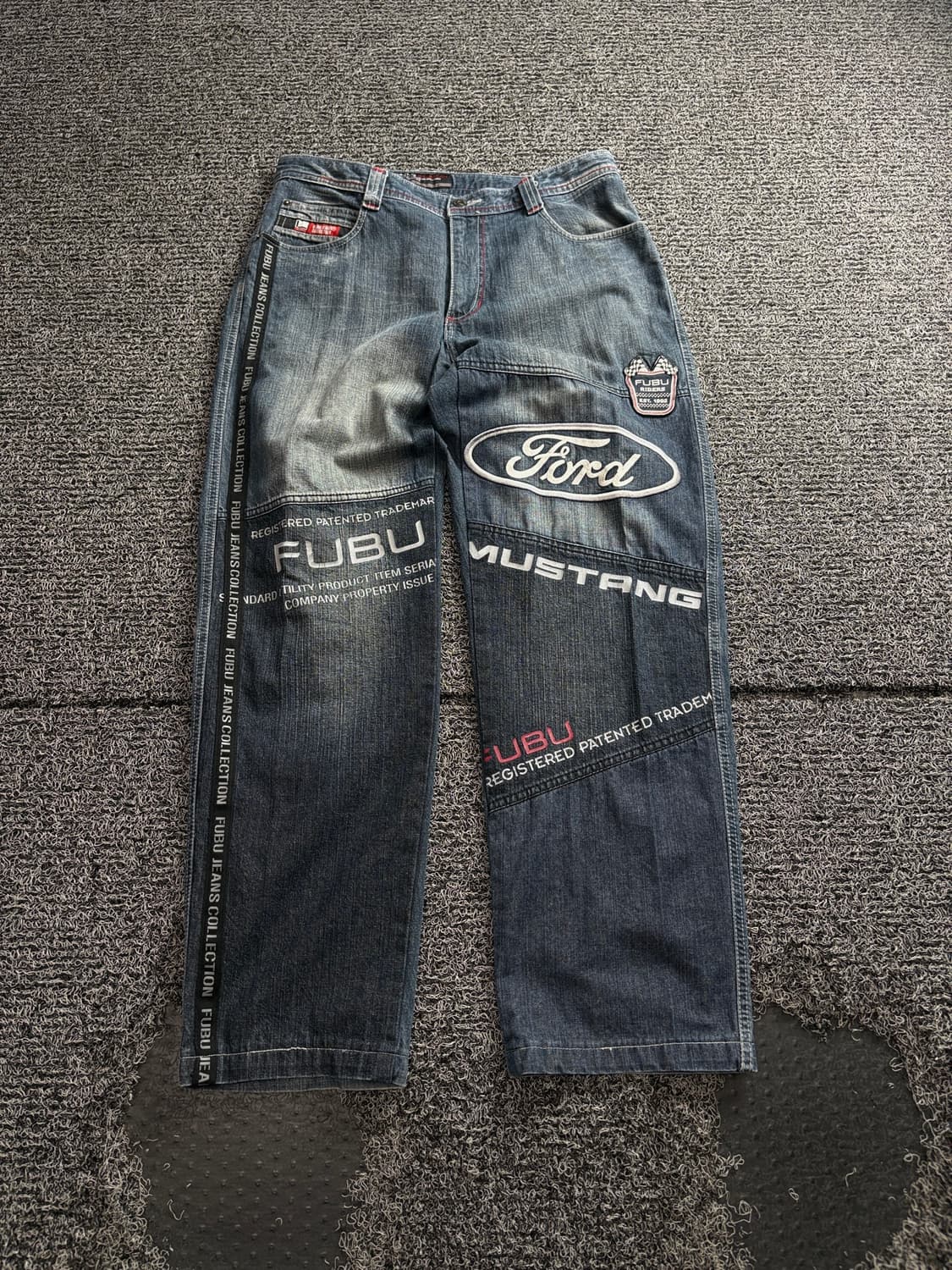 FUBU x 포드 머스탱 스트릿 빈티지 레이싱 데님 팬츠 5012 상품이미지2