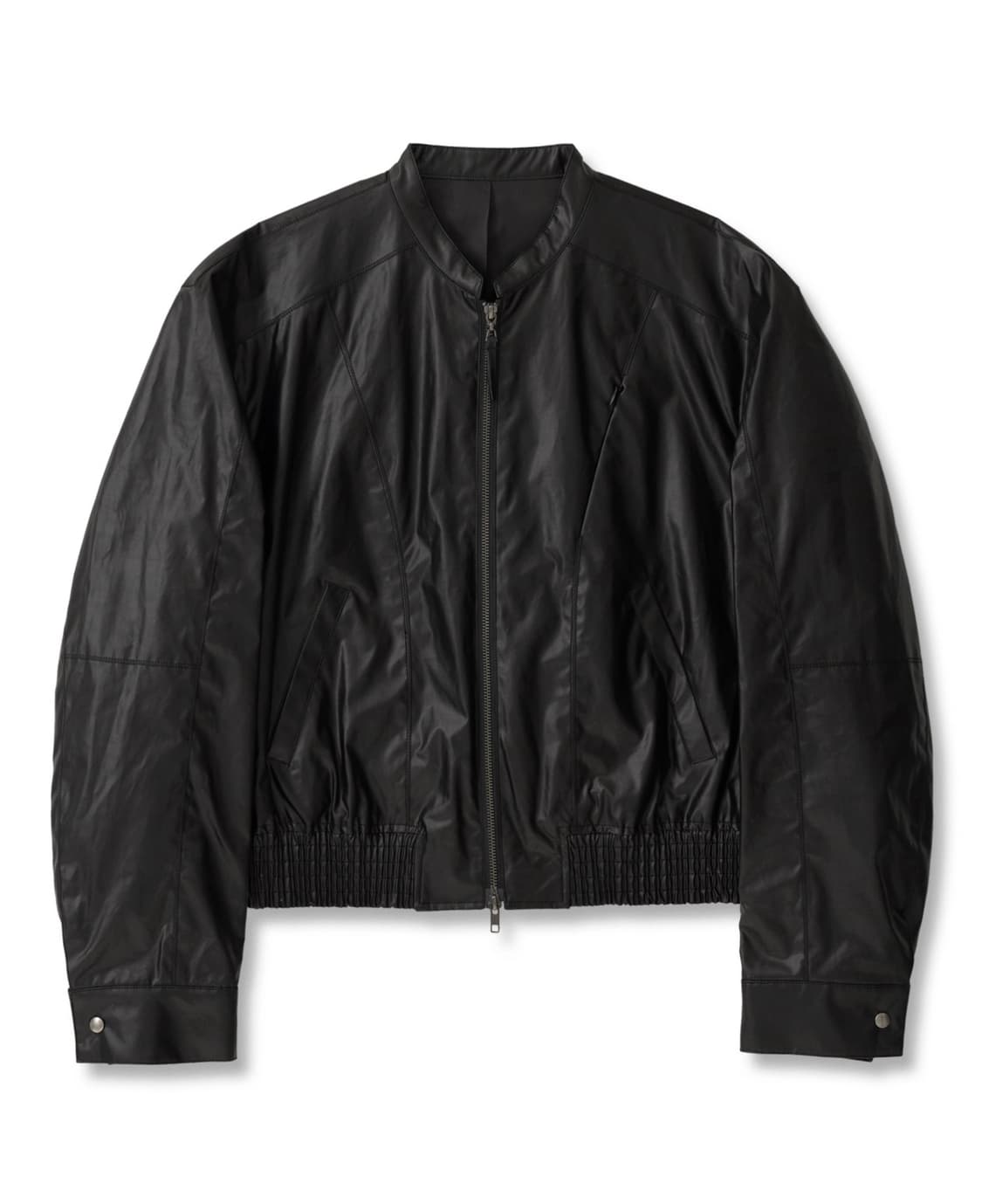 [44] 엘무드 글레이즈드 코튼 바이커 자켓 블랙 상품이미지9