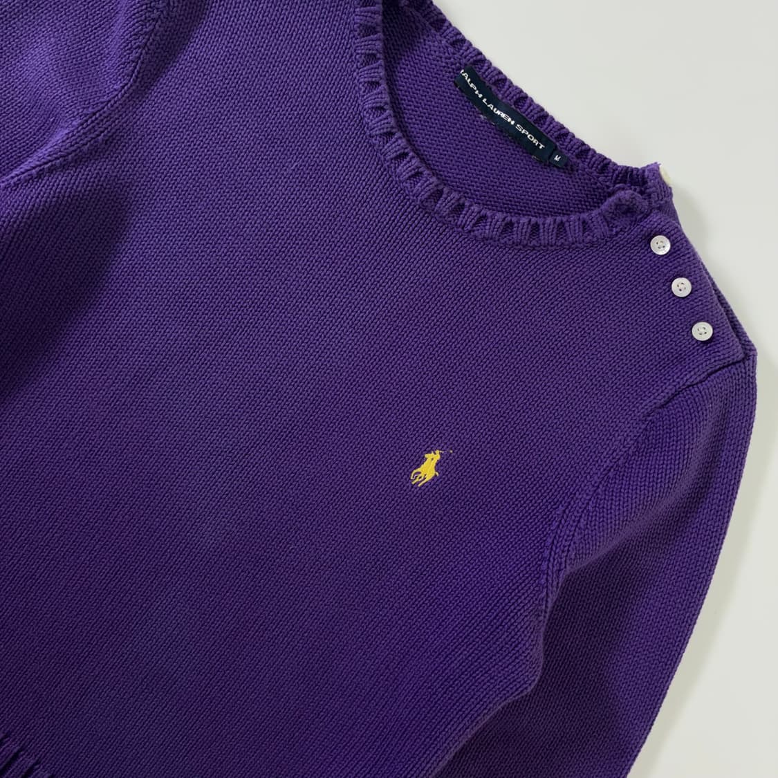 Polo  랄프로렌 스포츠 퍼플 숄더버튼 니트  상품이미지3