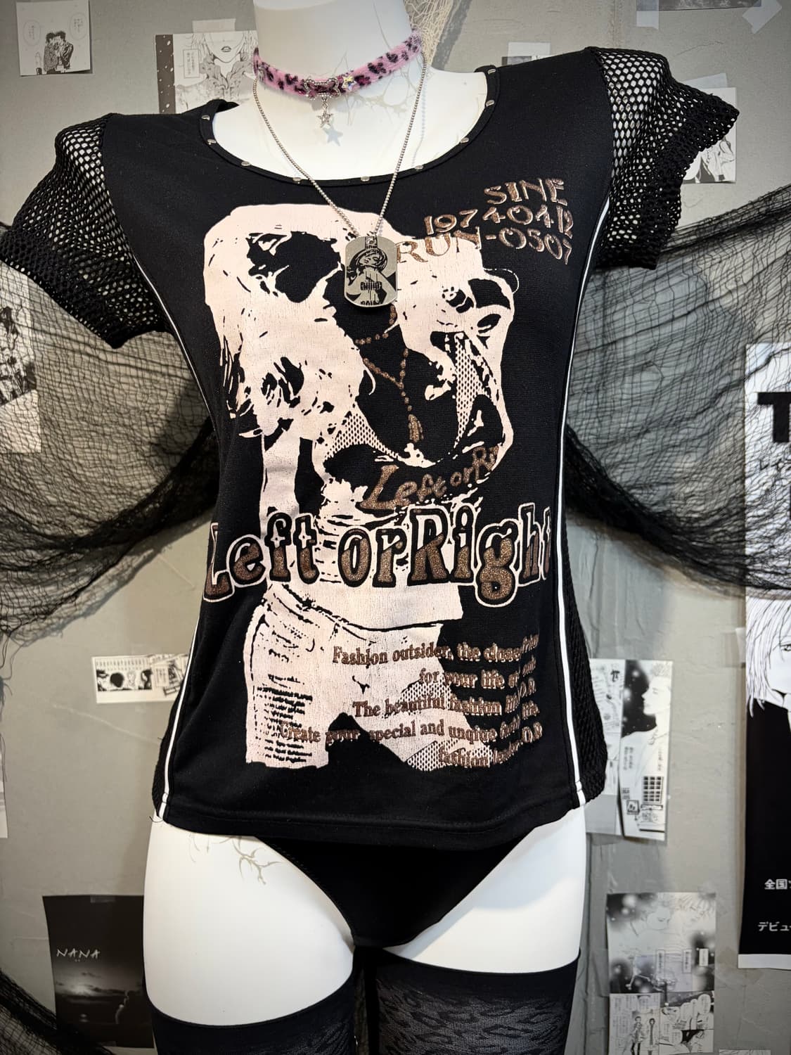 00's girl Printing Glitter mesh rivet 상품이미지7