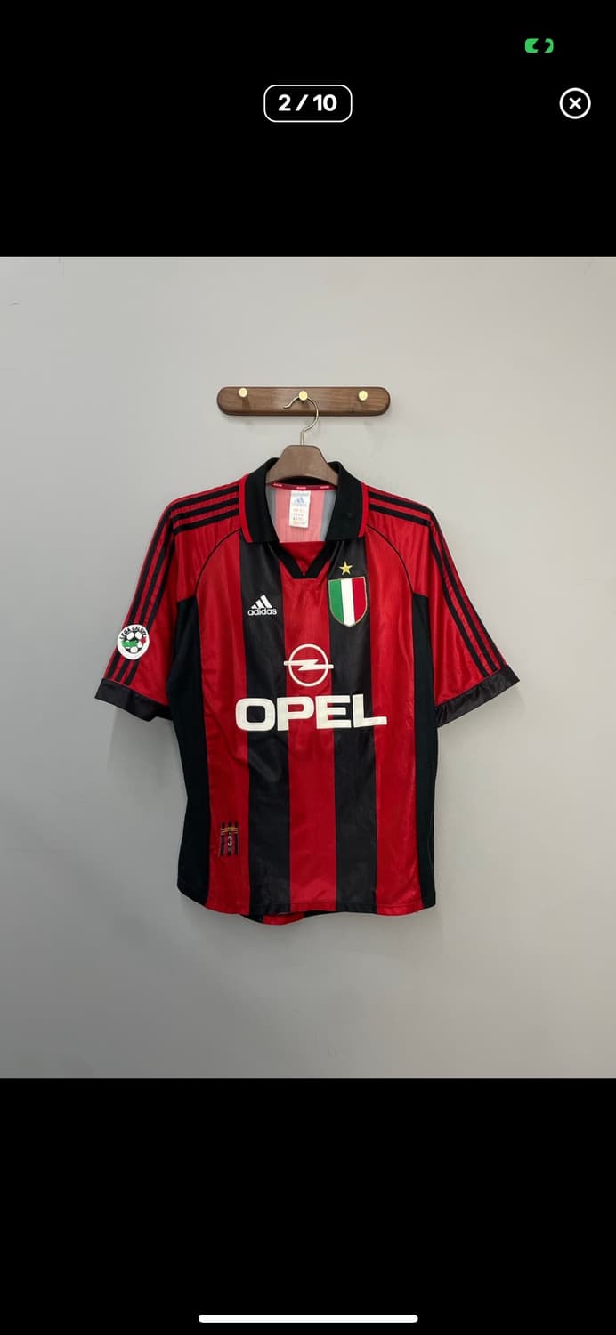 아디다스 98-99 AC밀란 레오나르두 아라우주 홈 유니폼 반팔  A36 상품이미지2