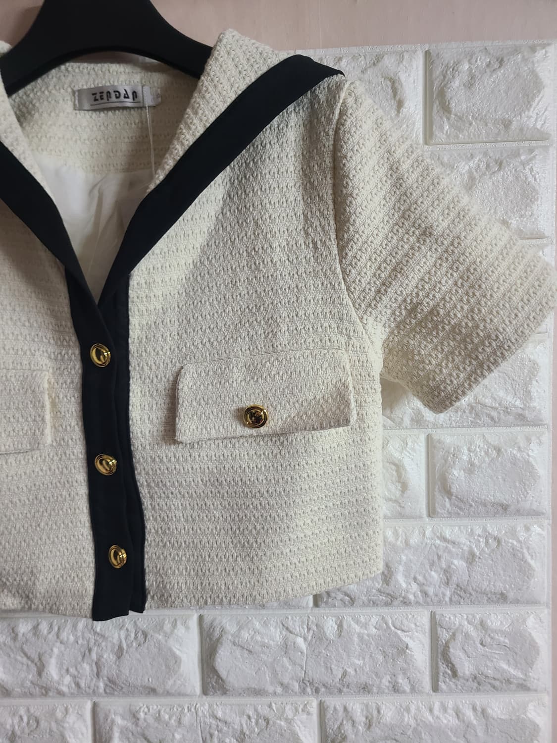 젠다 세일러 반팔 크롭자켓(44-55) 상품이미지2