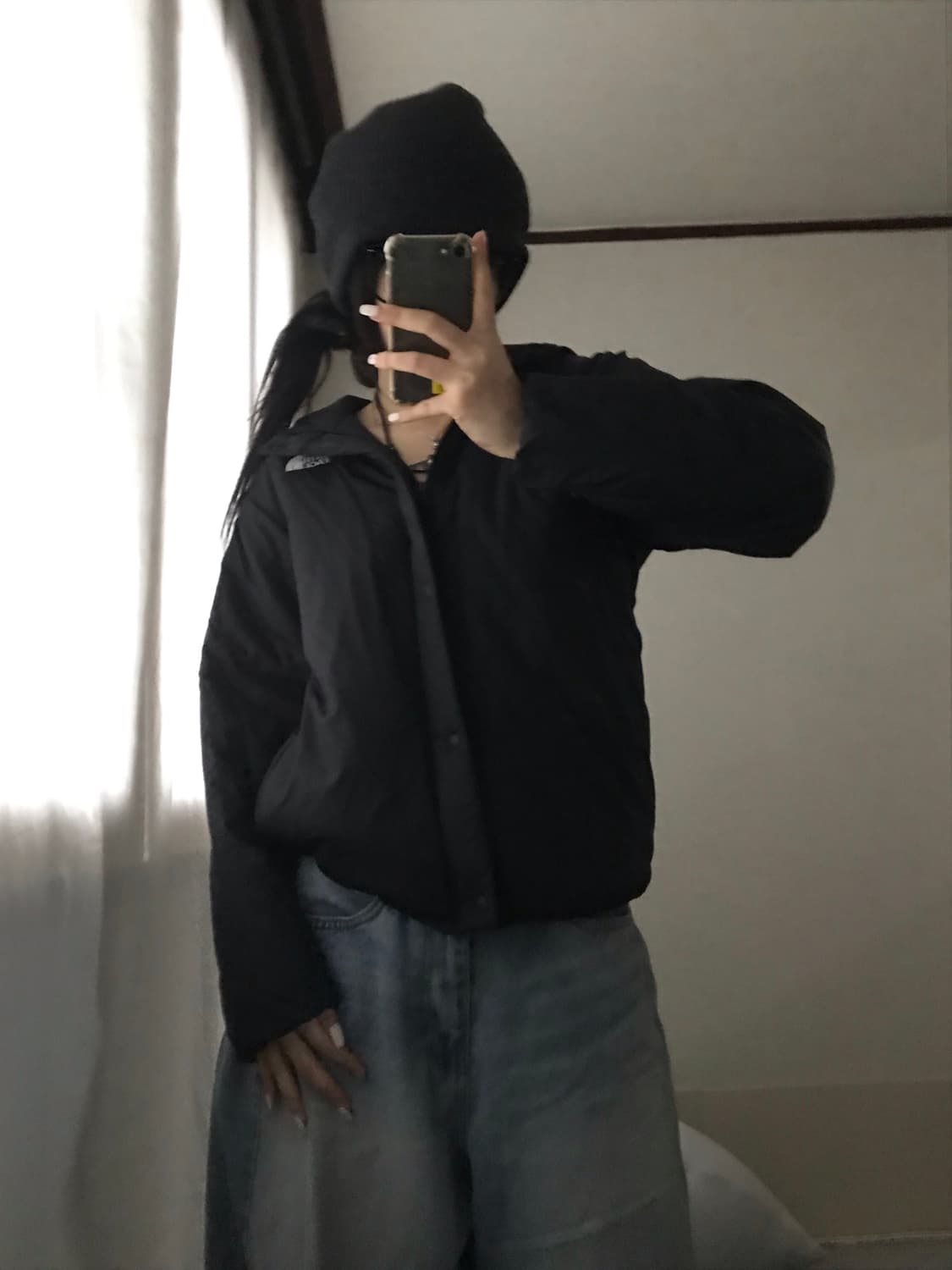 노페 블랙 후드 패딩 상품이미지6