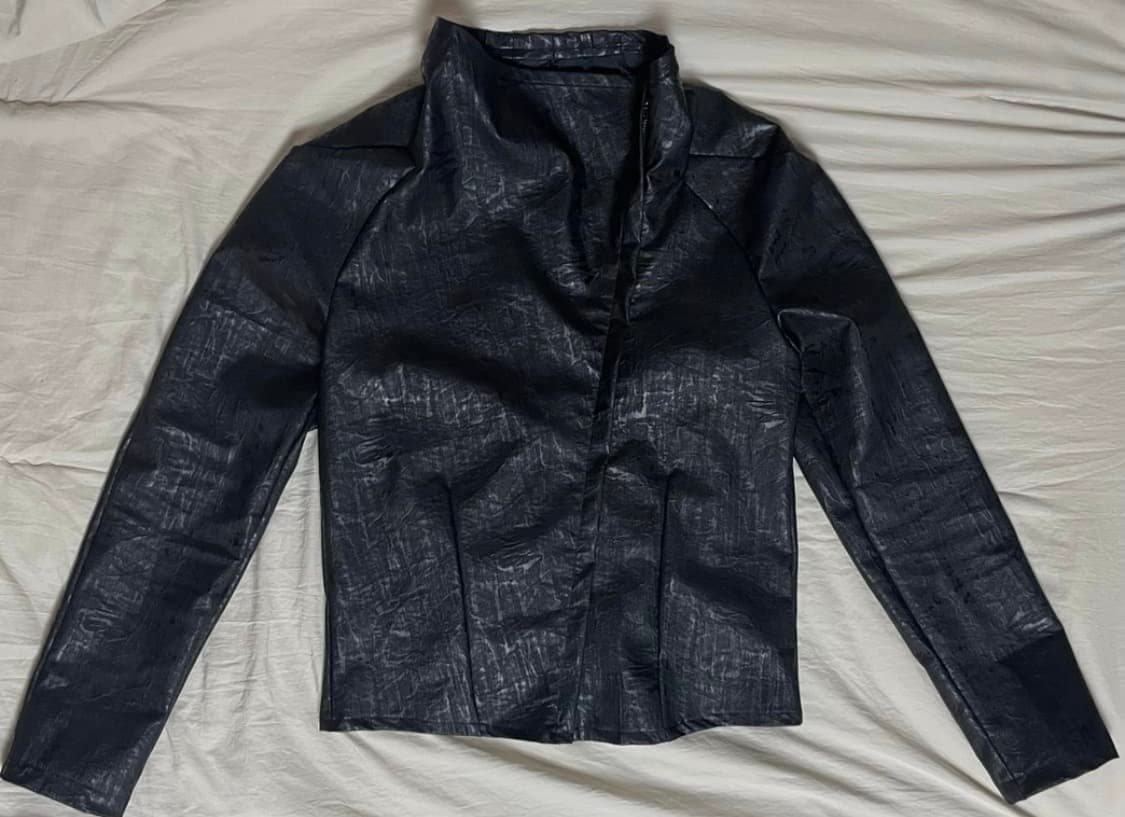 코팅 사선 집업 자켓 상품이미지1