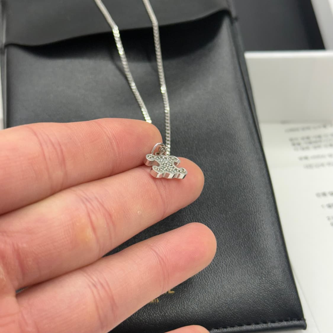 [풀박스] 셀린느 라인스톤 목걸이 실버 상품이미지6