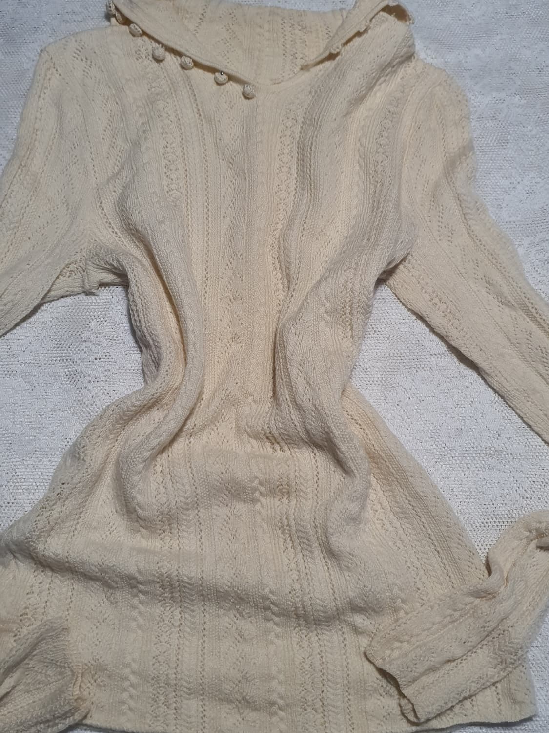 [빈티지] 아이보리 니트 긴팔 블라우스 상품이미지6