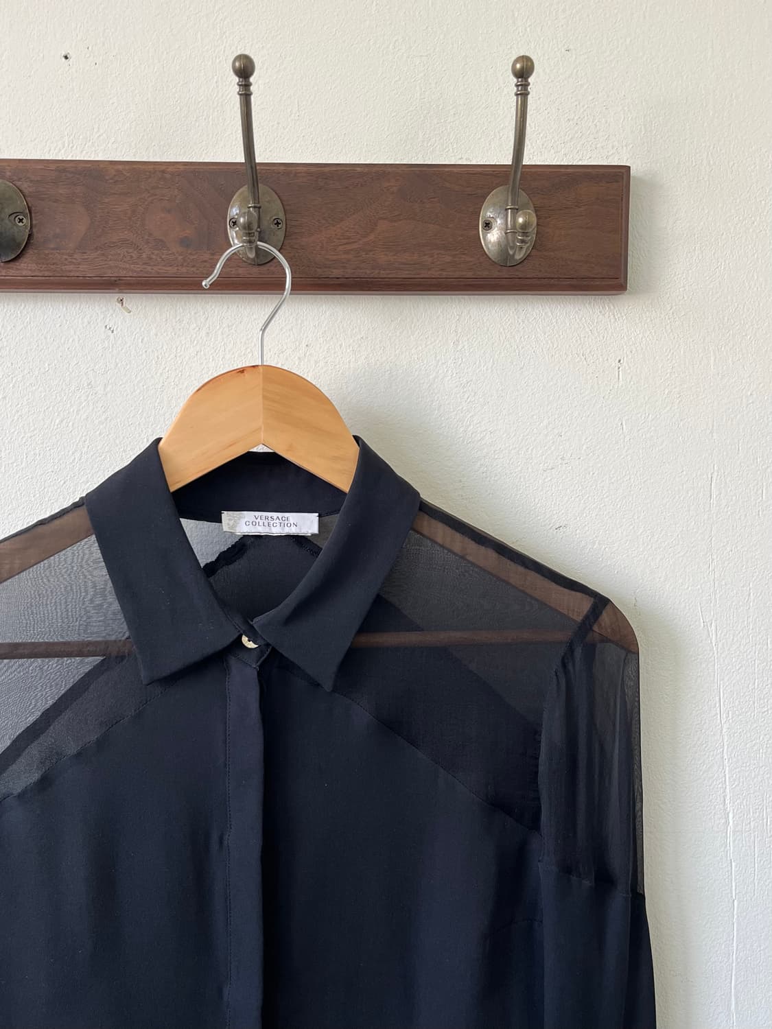 VERSACE 블랙 시스루 셔츠 상품이미지2