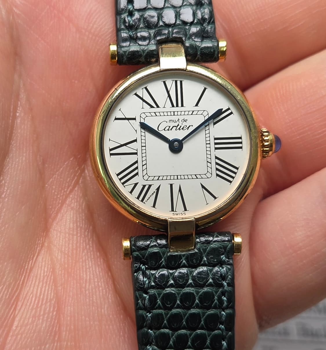 빈티지 까르띠에 머스트드 방돔 실버로만 쿼츠 디버클 여성용 (감정서 포함 상품이미지10