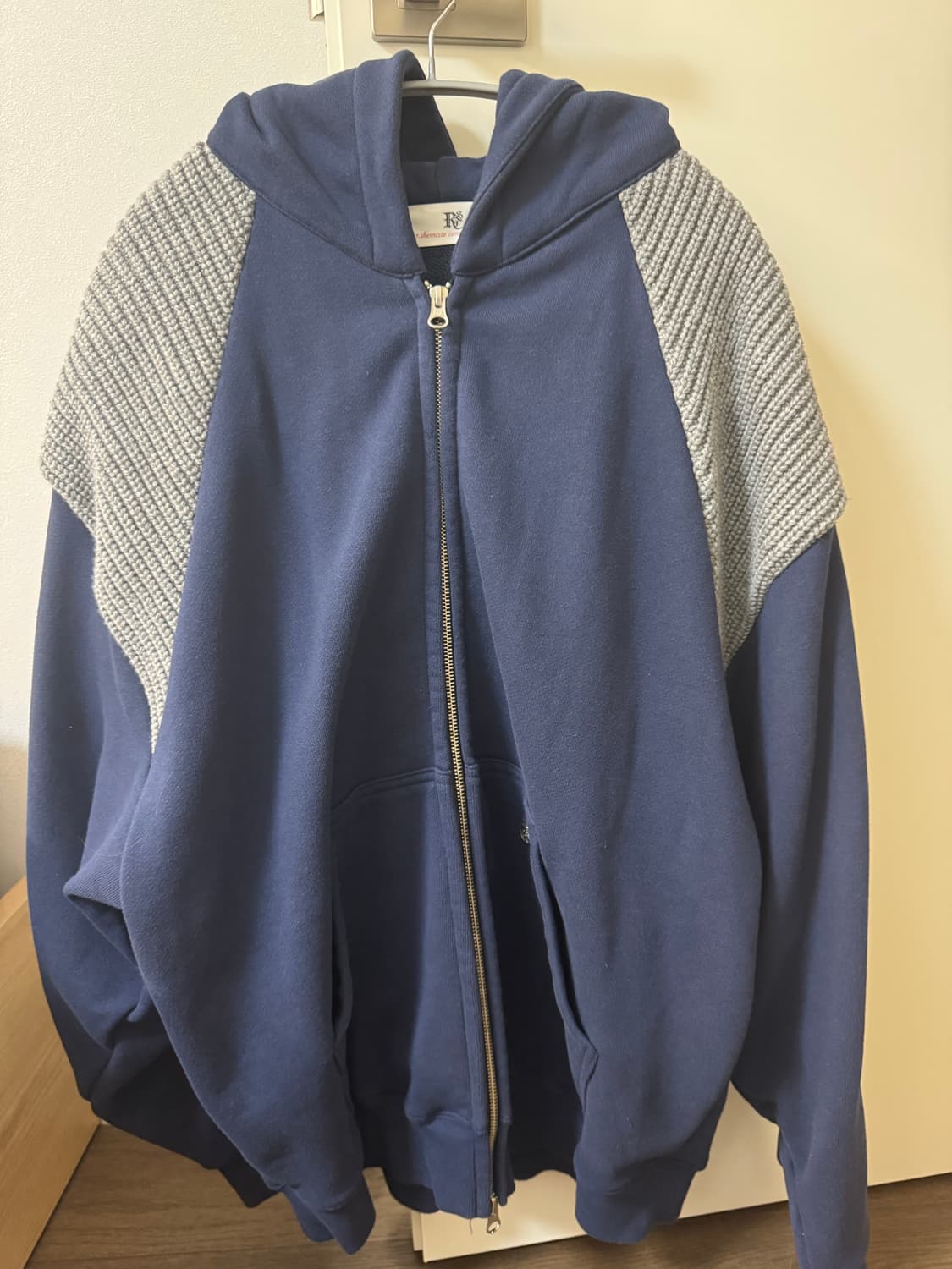 rssc 니트 믹스 후드집업 -네이비 상품이미지2