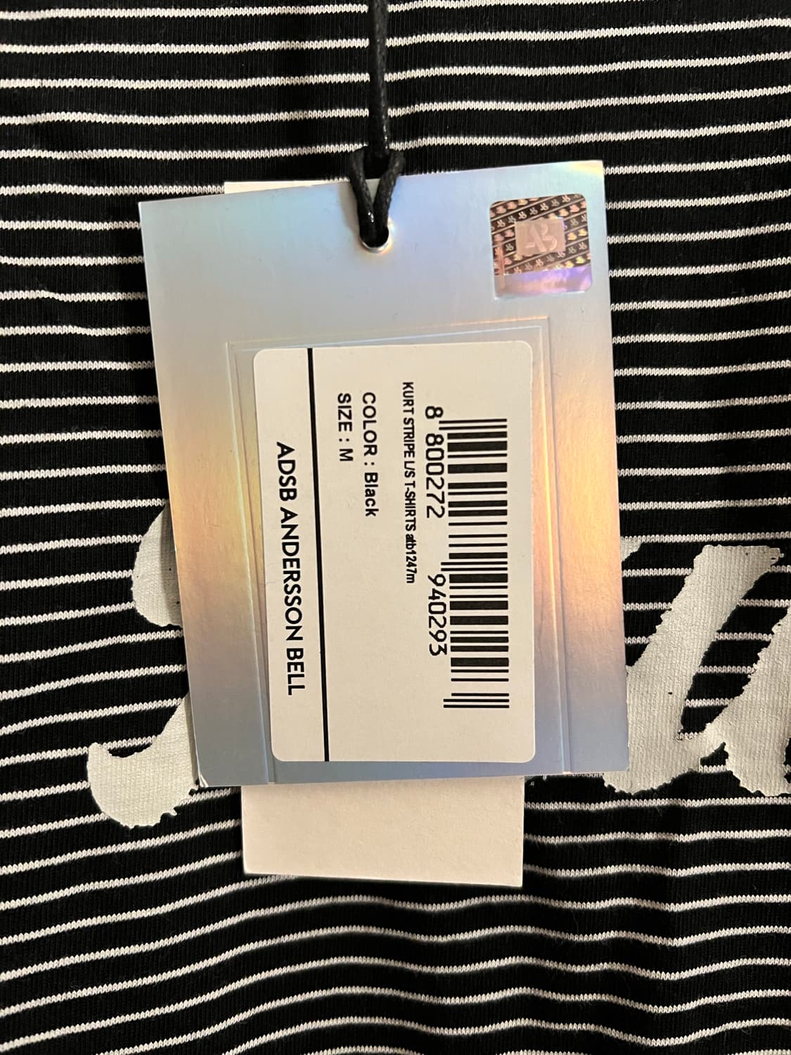 앤더슨벨 Kurt 스트라이프 티셔츠 블랙 M 상품이미지4