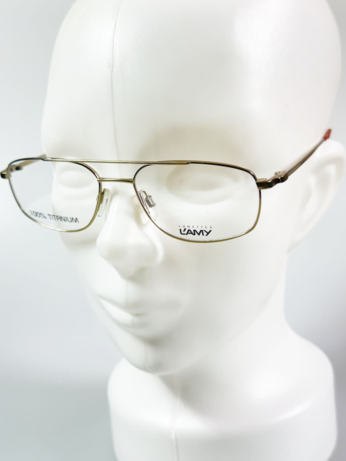 LAMY 골드 티타늄 슬림 스퀘어 보잉 프레임 빈티지 안경 상품이미지8