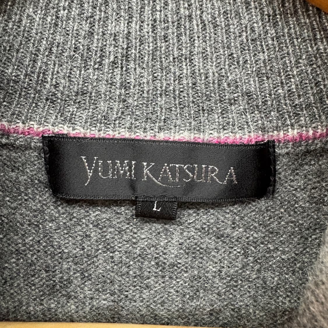 캐시미어 하프집업 니트 스웨터 그레이 L 상품이미지5